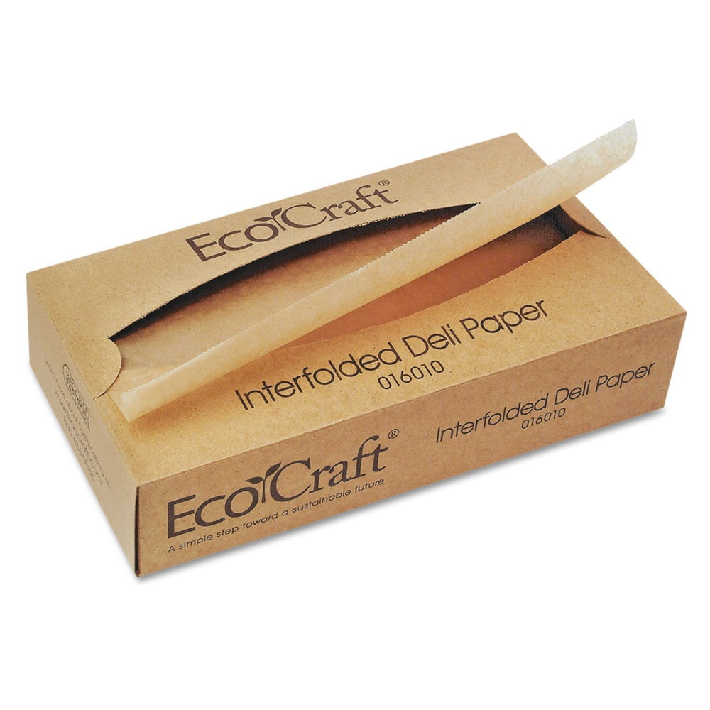 Bagcraft EcoCraft Interfolded Soy Wax Deli Sheets, 10 x 10 3/4, 500/Box, 12 Boxes/Carton -BGC016010