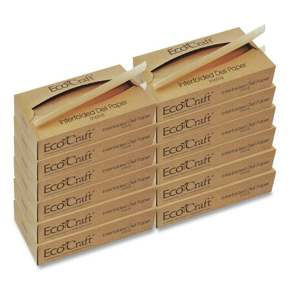 Bagcraft EcoCraft Interfolded Soy Wax Deli Sheets, 10 x 10 3/4, 500/Box, 12 Boxes/Carton -BGC016010