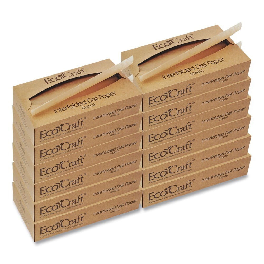 EcoCraft Interfolded Soy Wax Deli Sheets, 10 x 10.75, 500/Box, 12 Boxes/Carton EcoCraft Interfolded Soy Wax Deli Sheets, 10 x 10.75, 500/Box, 12 Boxes/Carton