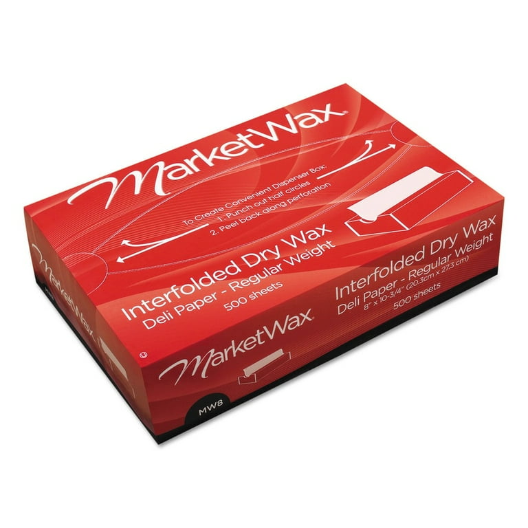 MarketWax Interfolded Dry Wax Deli Paper, 8 x 10.75, White, 500/Box, 12 Boxes/Carton MarketWax Interfolded Dry Wax Deli Paper, 8 x 10.75, White, 500/Box, 12 Boxes/Carton
