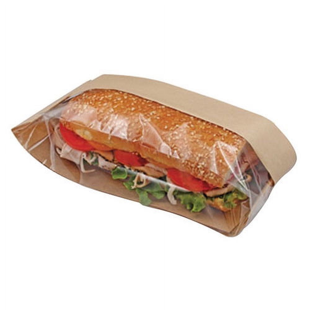 Bagcraft Dubl View Sandwich Bags, 2.35 mil, 9.5 x 2.75, Natural Brown, 500/Carton