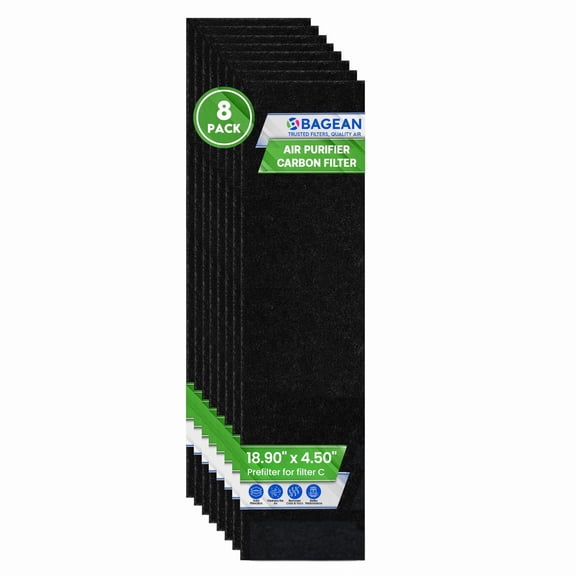 Bagean Carbon Prefilter C for GermGuardian Air Purifiers, 8-Pack, 18.9" x 4.5"