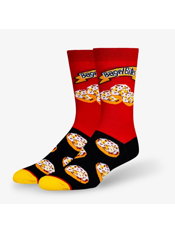 Cool Socks Bagel Bites Novelty Funny Cool Crew Socks, Size Large