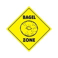 thumbnail image 1 of Bagel Crossing Sign Zone Xing | Indoor/Outdoor | 20" Tall hot fresh bagels coffee shop bread hot donut doughnut deli, 1 of 5
