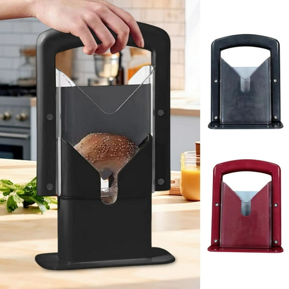 Bagel Cutter Tool, Portable Removable Slicer with Non-Slip Handle for Effortless Cutting and Perfect Slices in Breakfast Preparation and Family Kitchens Akmoler | Black