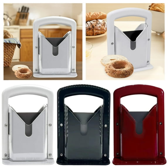 Bagel Guillotine Slicer with Safety Handle Household Toast Cutter Stainless Steel Multifunctional Kitchen Bakery Accessories