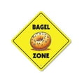 thumbnail image 1 of Bagel Plastic Crossing Sign - 12 Inch X 12 Inch Xing Sign Gift Breakfast Food Cafe Deli Bread Bakery Fresh Toast Cream Cheese Snack, 1 of 4