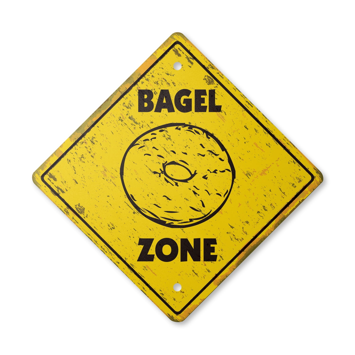 Bagel Vintage Crossing Sign Zone Xing Indoor/Outdoor Plastic 14