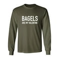 thumbnail image 1 of Bagels Are My Valentine Adult Long Sleeve T-shirt, 1 of 3
