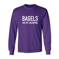 thumbnail image 1 of Bagels Are My Valentine Adult Long Sleeve T-shirt, 1 of 3