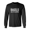 thumbnail image 1 of Bagels Are My Valentine Adult Long Sleeve T-shirt, 1 of 3