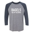 thumbnail image 1 of Bagels Are My Valentine Unisex 3/4 Sleeve Baseball Raglan Tee, 1 of 2