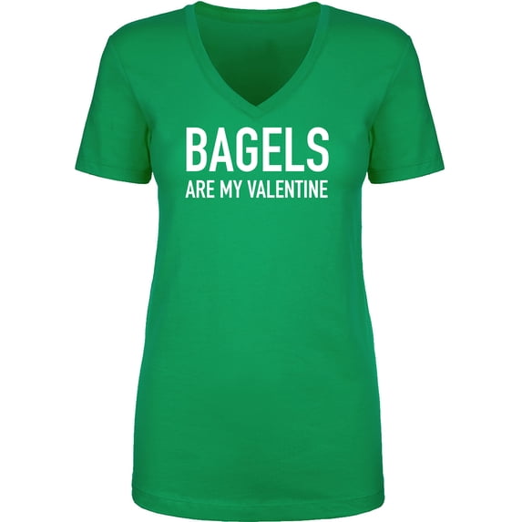 Bagels Are My Valentine Womens V-Neck Tee