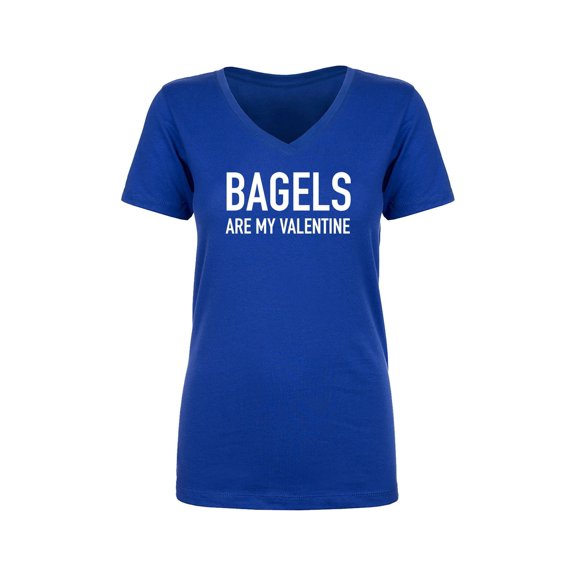 Bagels Are My Valentine Womens V-Neck Tee