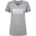thumbnail image 1 of Bagels Are My Valentine Womens V-Neck Tee, 1 of 3