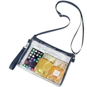 Bagenius Clear Purse, Clear Crossbody Purse with Removable Strap, Clear Handbags for Stadium Events Sports Concert Work Festivals, Navy