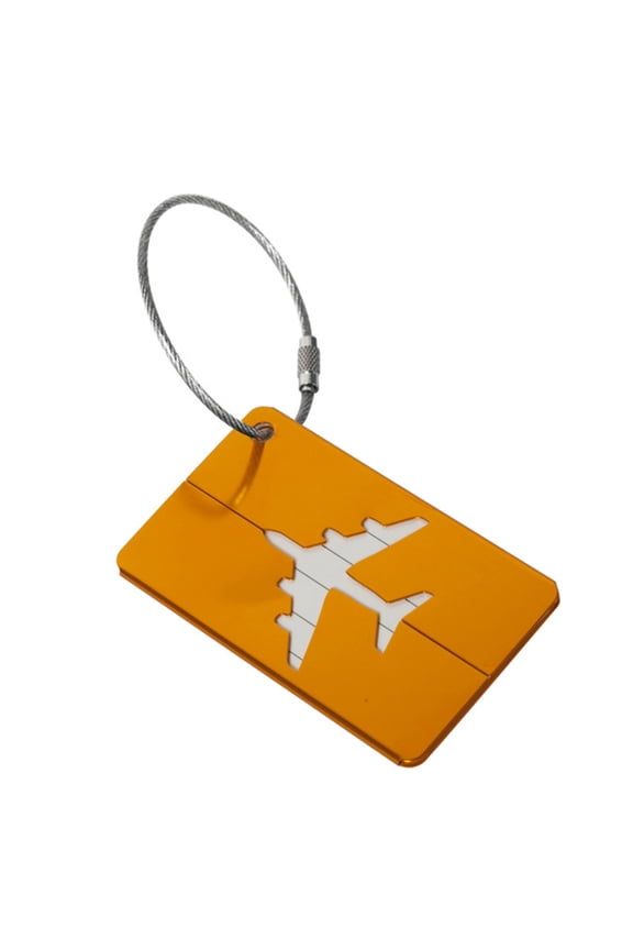 Baggage Backpack Tags Suitcase Identifier Metal Luggage Tags with Name ID Address Card Metal Loop Suitcase Baggage Label