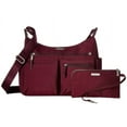 thumbnail image 1 of Baggallini New Classic "Heritage" Anywhere Large Hobo with RFID Phone Wristlet Eggplant, 1 of 6