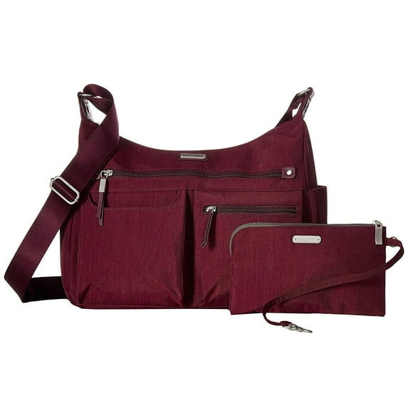 Baggallini New Classic "Heritage" Anywhere Large Hobo with RFID Phone Wristlet Eggplant