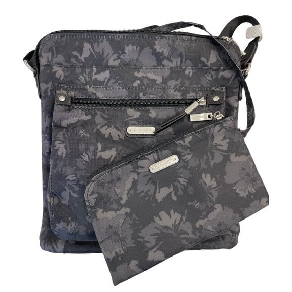 Baggallini womens Go Bagg with RFID Phone Wristlet, Black/Grey Floral, One Size US