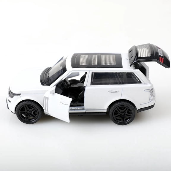 (Bagged) 1/36 Scale Range Rover Diecast Metal Car Replica, 3 Openable Doors Pullback Function, Collectible Miniature for Desktop Ornament Hobby Display