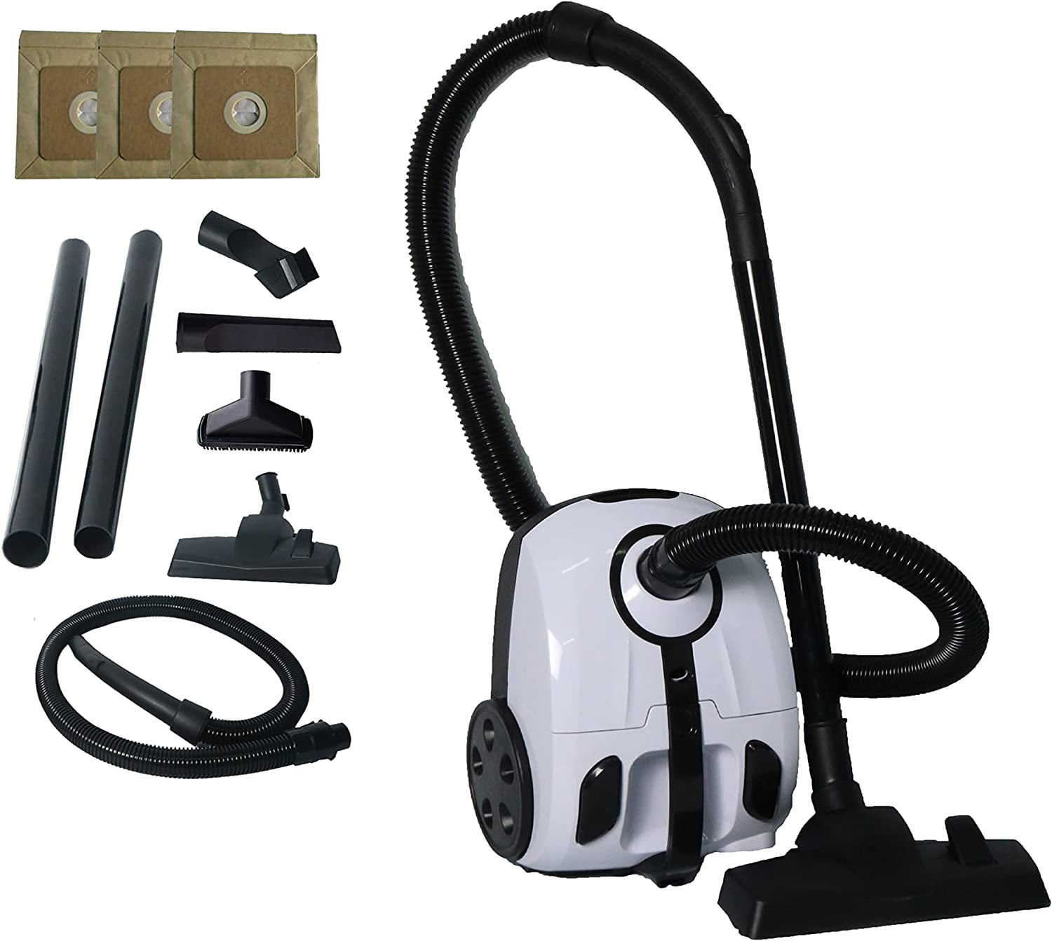 Bagged Canister Vacuum Cleaner For Carpets, Rugs, Hard Floors