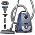 thumbnail image 1 of Vacuum Cleaner, TaoTronics Bagged Canister Vacuum Cleaner, 3.5L, H13 HEPA Filter, 5 Cleaning Tools, Pet-Friendly Vacuum Cleaner for Carpets, Hardwood Floors, Stairs, Pet Hair, Household, Blue, 1 of 7