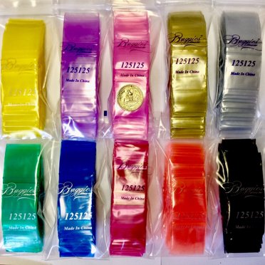 BaggiesSince1987 2020 Metallic Zip Seal Bags - 100 Pack (10 Designs, 2"x2", 3 Mil)