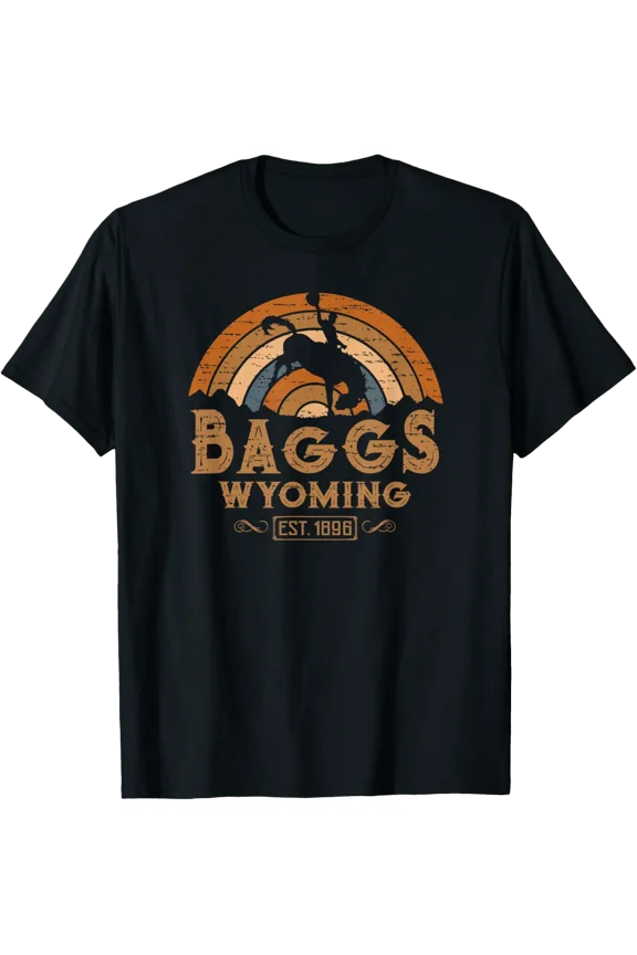 Baggs Wyoming WY Retro Style Rodeo Cowboy Frontier T-Shirt