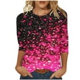 Baggy 3/4 Sleeve Blouse Tops for Women 2025 Fashion Valentine's Day