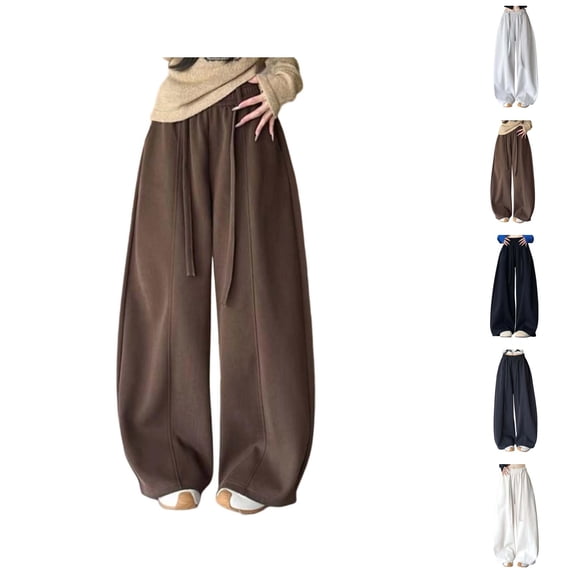Baggy Barrel Sweatpants for Women 2026 Trendy Elastic Waist Wide Leg Casual Loose Lantern Trouser Pants
