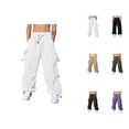 thumbnail image 1 of Baggy Cargo Pants Men 2026 Fashion Elastic Waist Drawstring Loose Fit Parachute Pants Harem Joggers with Pockets Streetwear, 1 of 7