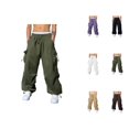 thumbnail image 1 of Baggy Cargo Pants Men 2026 Fashion Elastic Waist Drawstring Loose Fit Parachute Pants with Pockets Harem Joggers Streetwear, 1 of 8