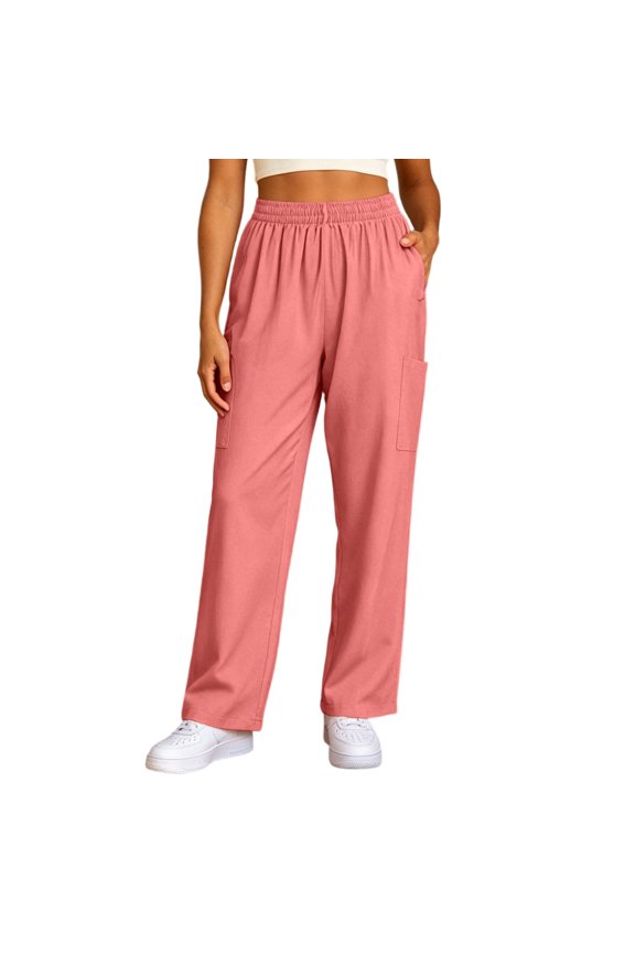 Baggy Cargo Pants Women Parachute Hiking Wide Leg Pants with 4 Pockets Y2K Clothes Casual Travel, 2XL