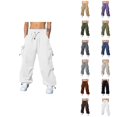 thumbnail image 1 of Baggy Cargo Pants for Men 2025 Elastic Waist Loose Drawstring Casual Parachute Pants with Pockets Streetwear Trousers, 1 of 1