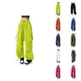 thumbnail image 1 of Baggy Cargo Pants for Women Vintage Wide Straight Leg Elastic Waist Loose Casual Pants with Pockets Trouser Streetwear, 1 of 6