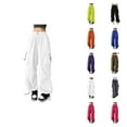 thumbnail image 1 of Baggy Cargo Pants for Women Vintage Wide Straight Leg Elastic Waist Loose Casual Pants with Pockets Trouser Streetwear, 1 of 6