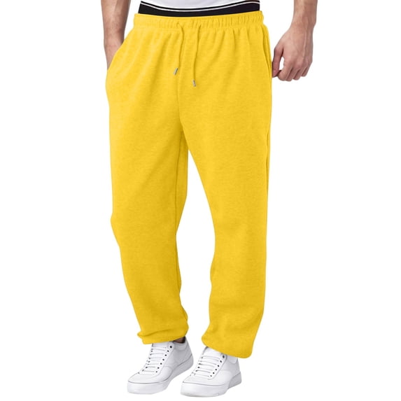 Baggy Cargo Sweatpants For Men Straight Wide Leg Open Bottom Drawstring Elastic Waist Workout Athletic Joggers Sweat Pants 3XL