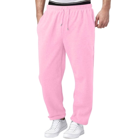 Baggy Cargo Sweatpants For Men Straight Wide Leg Open Bottom Drawstring Elastic Waist Workout Athletic Joggers Sweat Pants 5XL