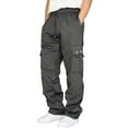 thumbnail image 1 of Baggy Cargo Sweatpants for Men Drawstring Fleece Plus Size Wide Leg Sweatpants Workout Athletic Joggers with Pockets Dark Gray 4XL, 1 of 6