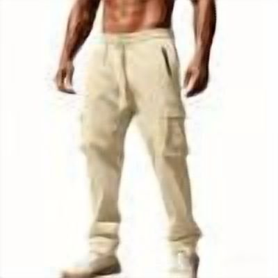Baggy Cargo Sweatpants for Men Drawstring Open Bottom Sweatpants Big and Tall Joggers Pants with Zip Pockets