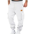 thumbnail image 1 of Baggy Cargo Sweatpants for Men Drawstring Waist Fleece Lined Joggers with Pockets Soft Athletic Workout Track Pants, 1 of 5
