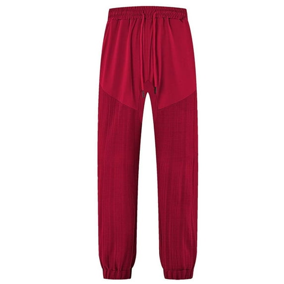 Men Solid Color Casual with Pockets Outdoor Straight Type Fitness Pants Lightweight Soft Trousers Full Length Pants