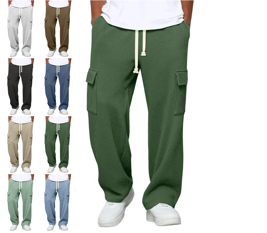 Baggy Cargo Sweatpants for Men Plus Size Drawstring Open Bottom ...