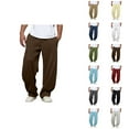thumbnail image 1 of Baggy Casual Pants for Men 2025 Elastic Waist Drawstring Plain Loose Sweatpants with Pockets Streetwear Trousers, 1 of 8