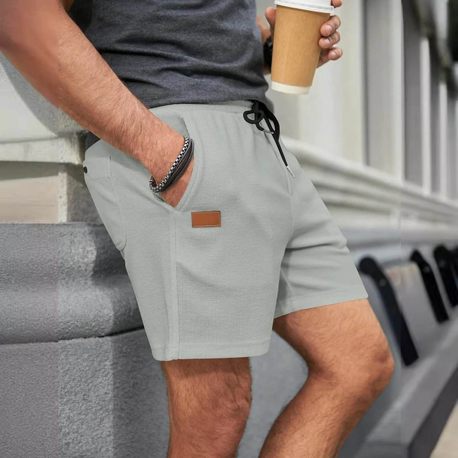 Baggy Grey Sweatpants Men Mens Casual Pants Dress Beach Summer