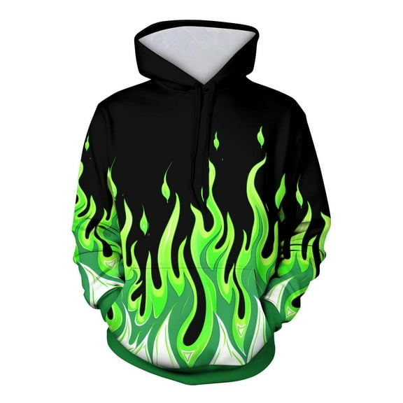 Baggy Hoodies for Women and Men 3D Printed Casual Trendy Pullover Hooded Sweatshirt with Pocket Long Sleeve Tops (3XL, Green 02)