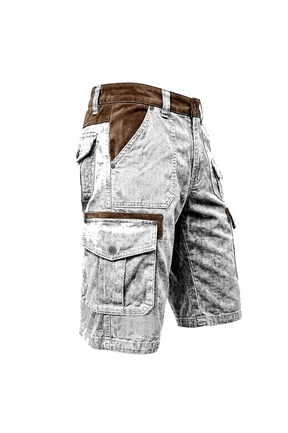 Baggy Jean Shorts Men, Y2k Jorts Cargo Ripped Short Jeans Mens Denim Shorts Comfy Casual Streetwear Summer Big and Tall Size M-3XL Gray
