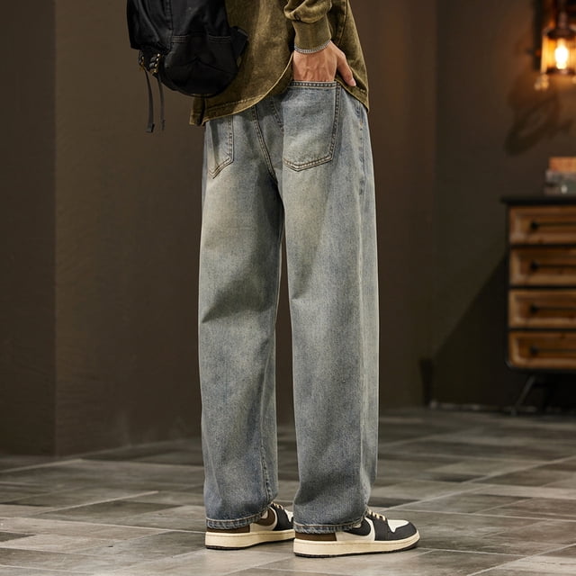 Baggy Jeans Men Wide Leg Pants Oversize Jeans For Men Clothing Loose Fit Streetwear Vintage Male
