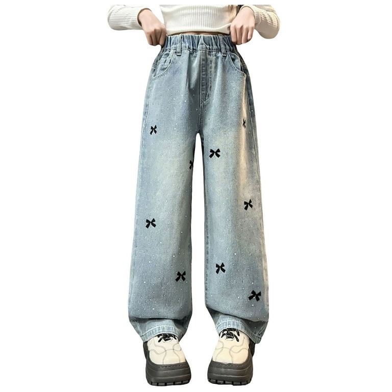 Baggy Jeans for Woman Star Patchwork Denim Pants High Waisted Wide
